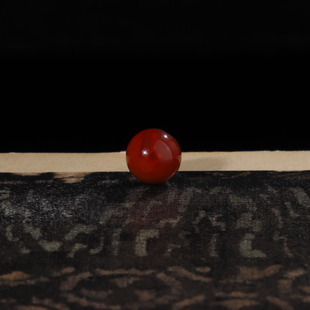 毕业级火焰纹圆珠南红玛瑙直径6.7mm单珠南红散珠 20号