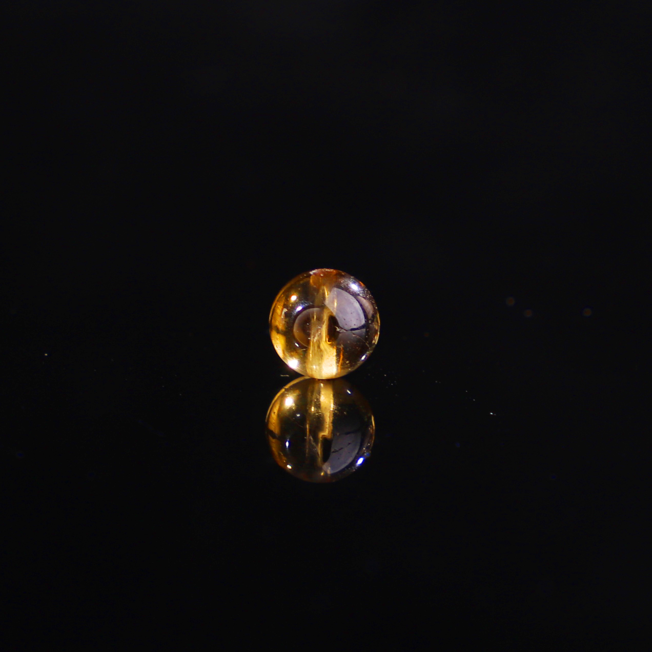 天然黄色碧玺散珠子6.2mm单珠