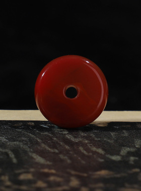 南红锦红叠珠原矿单珠隔珠直径13.7mm*厚度4.2mm 孔径2.5mmCD28