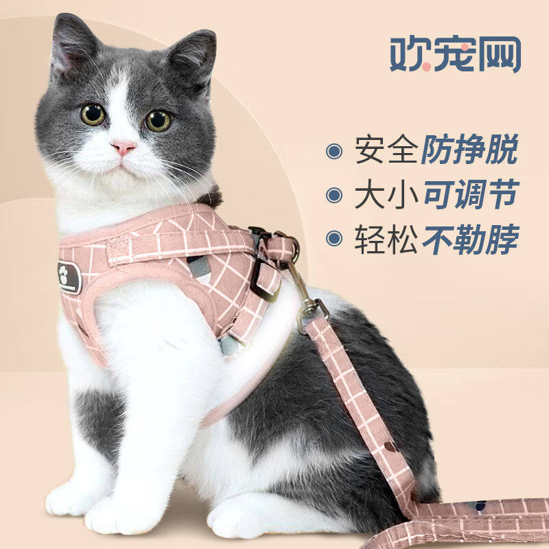 欢宠网猫咪牵引绳猫绳宠物防挣脱可调松紧背心式专用溜遛猫绳子外怎么样,好用不?