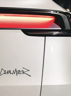 适用于特斯拉ModelY车尾贴DualMotor双电机尾标装饰贴纸不留胶