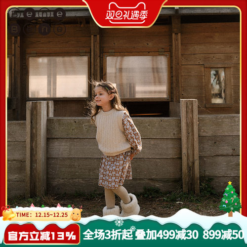 benebene秋冬羊毛针织马甲背心