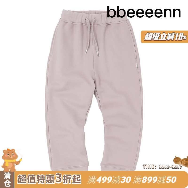bbeeeenn纯棉宽松运动长裤