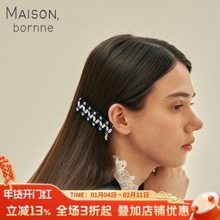 Maison bornne手工制作个性织带碎发边夹女童可爱发夹超仙发饰新