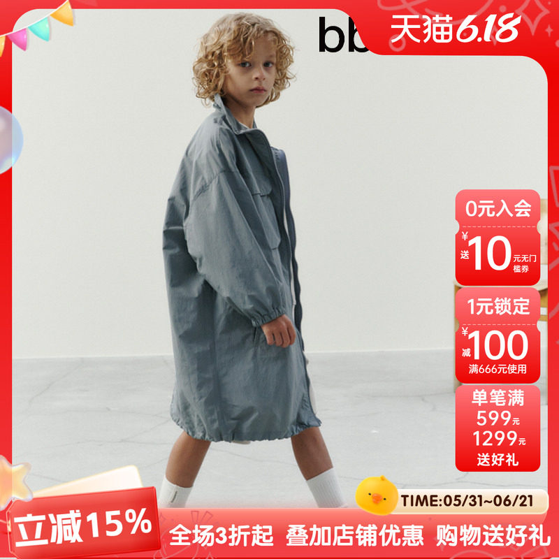 bbeeeenn春季新款儿童风衣外套男女大童学生英伦风中长款新年大衣