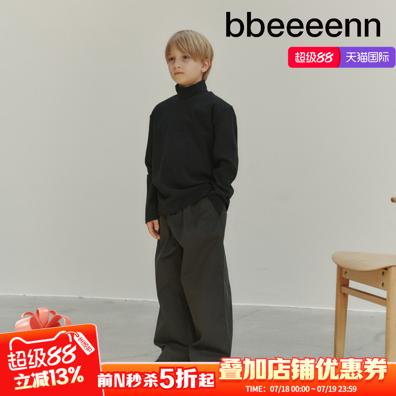 bbeeeenn长裤棉混纺阔腿裤休闲裤