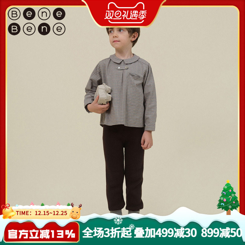 benebene纯棉秋冬翻领衬衣柔软