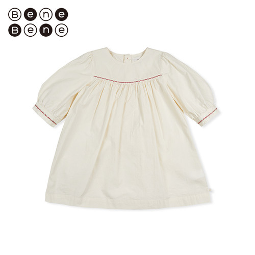 benebene连衣裙刺绣花边纯棉