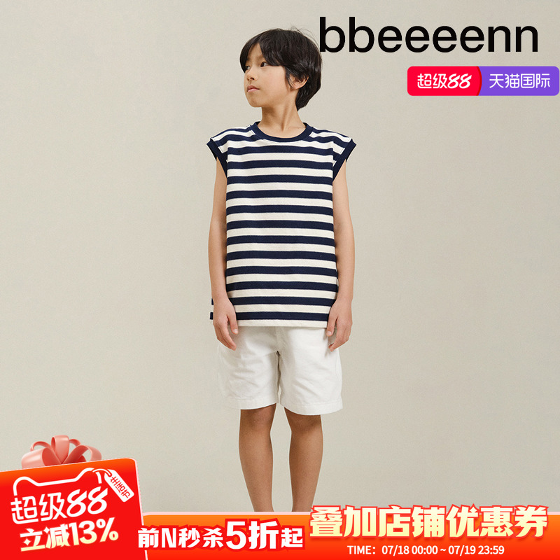 bbeeeenn春夏儿童宽条纹背心T恤