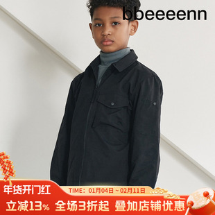 bbeeeenn休闲翻领拉链夹克冬季男女儿童帅气高级感外套轻便上衣新