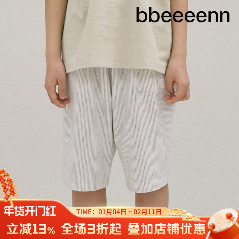 bbeeeenn棉麻儿童宽松短裤男女中大童条纹简约夏季新薄款五分裤子,童装/婴儿装/亲子装,裤子,淘宝优惠券,粉丝福利购,淘宝优惠卷