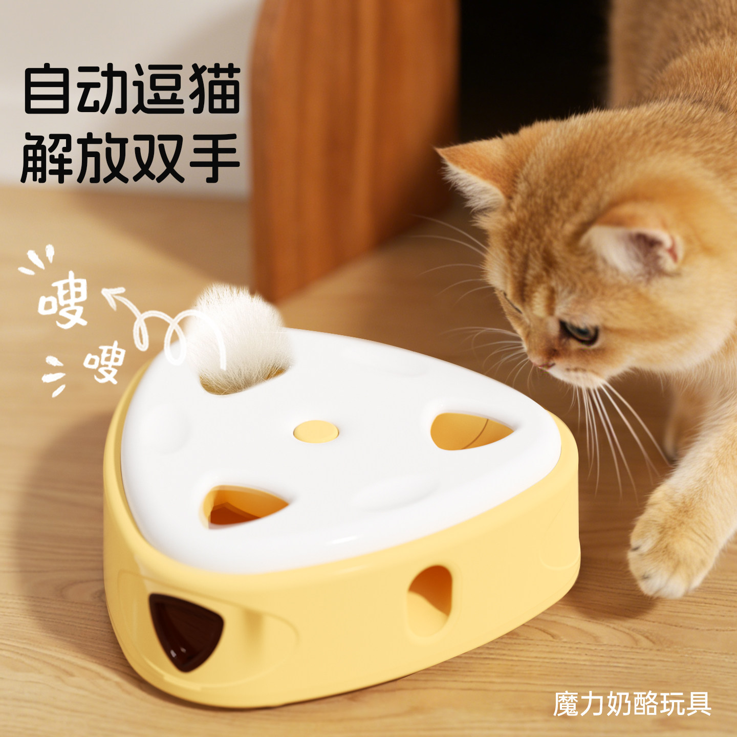 奶酪猫咪玩具自嗨解闷逗猫棒小猫逗猫玩具电动猫咪用品大全猫玩具