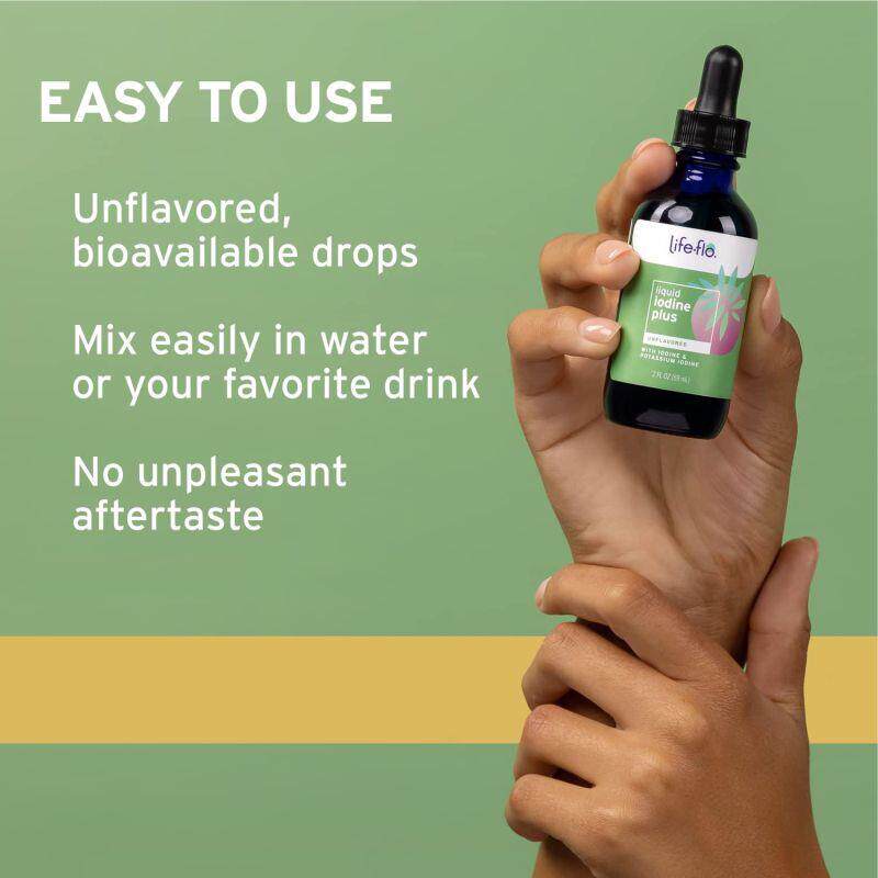 现货美国Life-flo液态碘钾滴剂IODINE plus橙味/原味 59ml 加强版