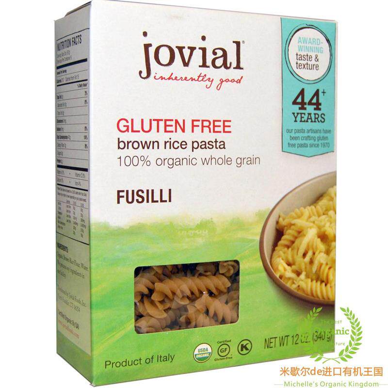 Jovial进口糙米意大利面条螺丝意粉无麸质无蛋奶Brown Rice Pasta