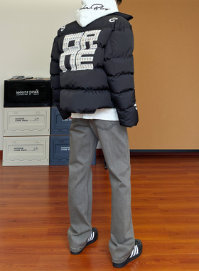 布老哥Blog美式复古立领刺绣棉服宽松显高百搭棉衣面包服冬季W340