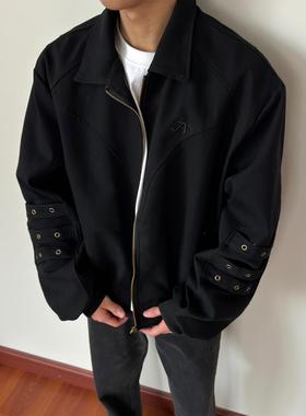 布老哥Blog美式高街解构薄款座山雕春季宽松显高刺绣百搭外套W394