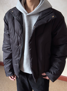 布老哥Blog冬季解构机能风保暖立领棉服cleanfit短宽显高棉衣W581