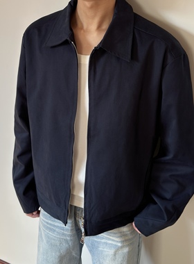 布老哥Blog简约基础通勤cleanfit短宽夹克宽松显高翻领外套秋W511