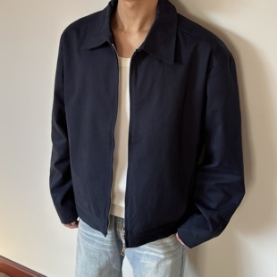 布老哥Blog简约基础通勤cleanfit短宽夹克宽松显高翻领外套秋W511