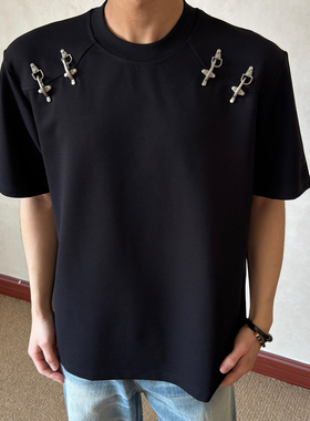 布老哥Blog夏季解构拼接飞机扣短袖短宽显高320克