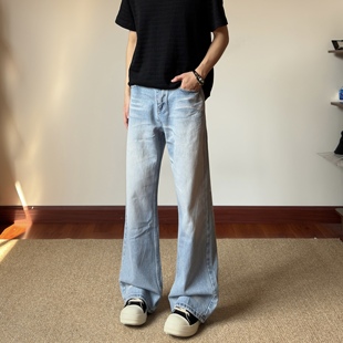 子K770 宽松通勤百搭直筒长裤 布老哥Blog美式 复古水洗猫须牛仔裤