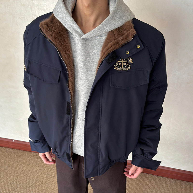 布老哥Blog美式复古勋章刺绣棉服bomber冬季短宽显高保暖棉衣W629,男装,夹克,淘宝优惠券,粉丝福利购,淘宝优惠卷