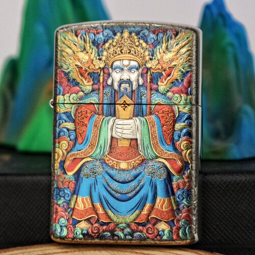 鹰皇龙五爷煤油防风浮雕打火机