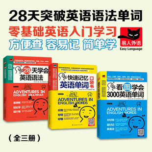 3册套装 28天学会英语语法 英语单词学习