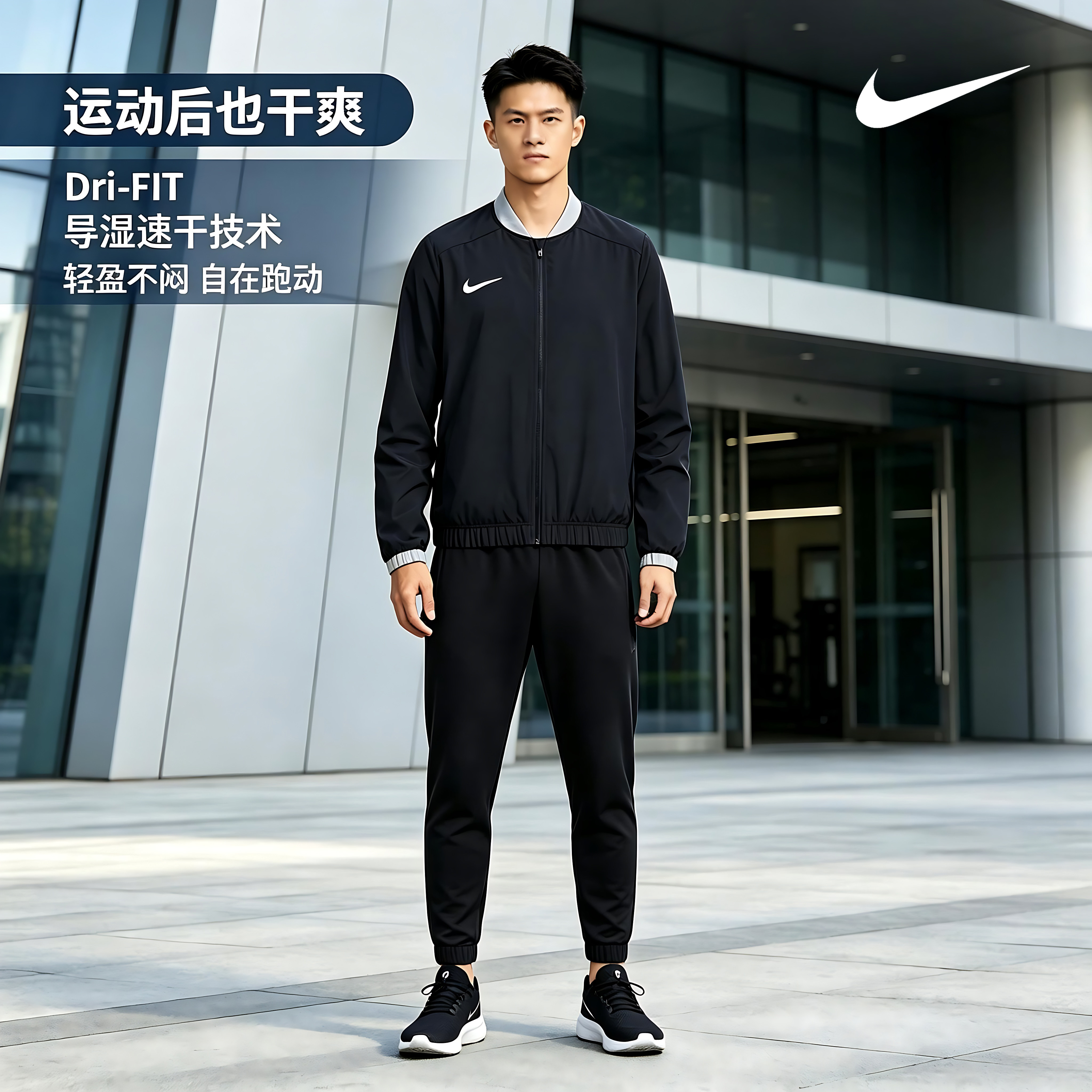 Nike/耐克 官方正品Dri-FIT 男士透气经典拼接运动外套IB8903-010