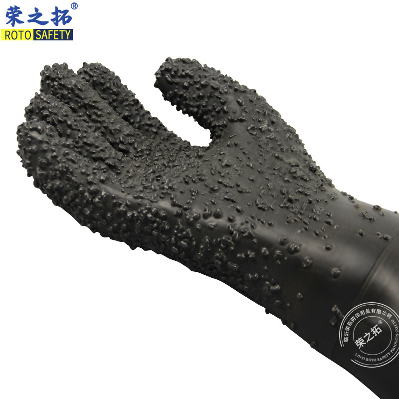 喷砂手套左手右手配喷沙机防护加厚橡胶手掌颗粒止滑防水耐油耐磨