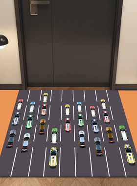 橙色汽车入户地垫富贵盈门进门脚垫硅藻泥浴室门口防滑吸水垫子
