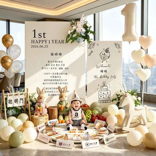 【当天发货】一周岁生日背景布置