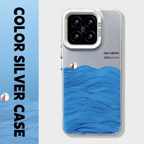 夏日海浪小球手机壳适用于小米17韩系蓝色17ProMax全包15女款14超好看ultra新款13超好看12情侣spro网红11套