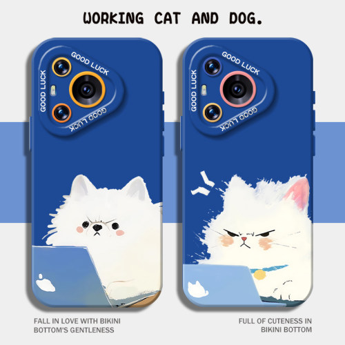 适用华为手机壳液态猫眼