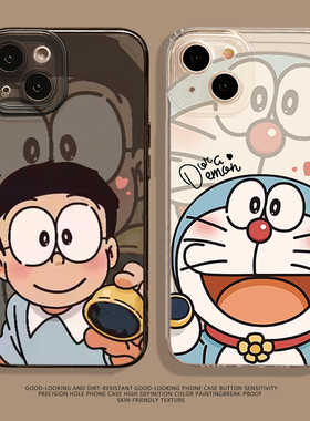哆啦A梦手机壳适用苹果17promax叮当猫iphone16情侣mate60pro大雄k80新款15spro小米14华为pura70透明13套12