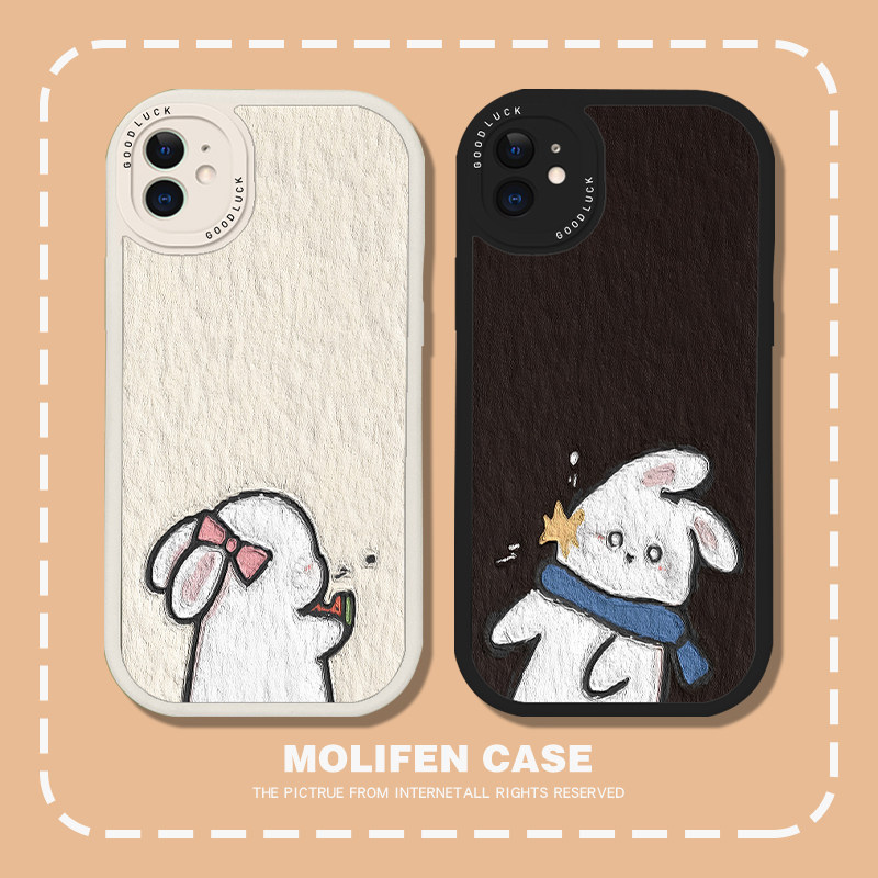 吐瓜子情侣苹果14手机壳适用于iphone13promax兔子12可爱xsmax一对xr