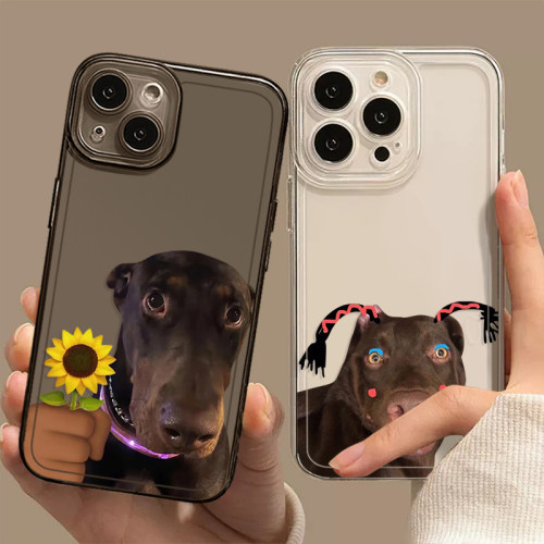 搞怪沙雕黑狗情侣款恶搞个性透明