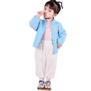 粉红豹女童摇粒绒外套秋冬2026新款儿童洋气女宝宝上衣冬装