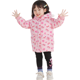 粉红豹女童中长款羽绒服冬装2026新款儿童洋气女宝宝加厚羽绒外套