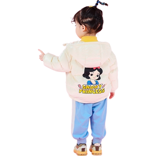 白雪公主女童短款羽绒服冬季2025新款儿童洋气女宝宝保暖外套冬装