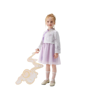 女童国风新中式改良旗袍连衣裙春季2026新款女宝宝长袖公主裙童装