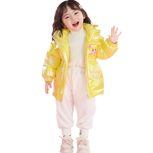 粉红豹女童羽绒服冬季2026新款女宝宝中长款加厚外套