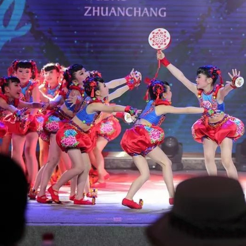 开门红中国梦娃幼儿灯笼演出服装六一儿童喜庆表演服民族舞蹈服装