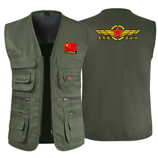 軍綠戰(zhàn)術(shù)戶外軍事風(fēng) 退役軍人迷彩馬甲坎肩背心多口袋男工作服工裝
