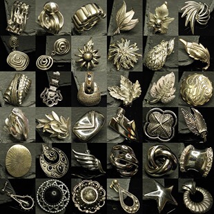 D单只耳夹 vintage西洋古董首饰CORO.KJL.NAPIER.AVON打标银色