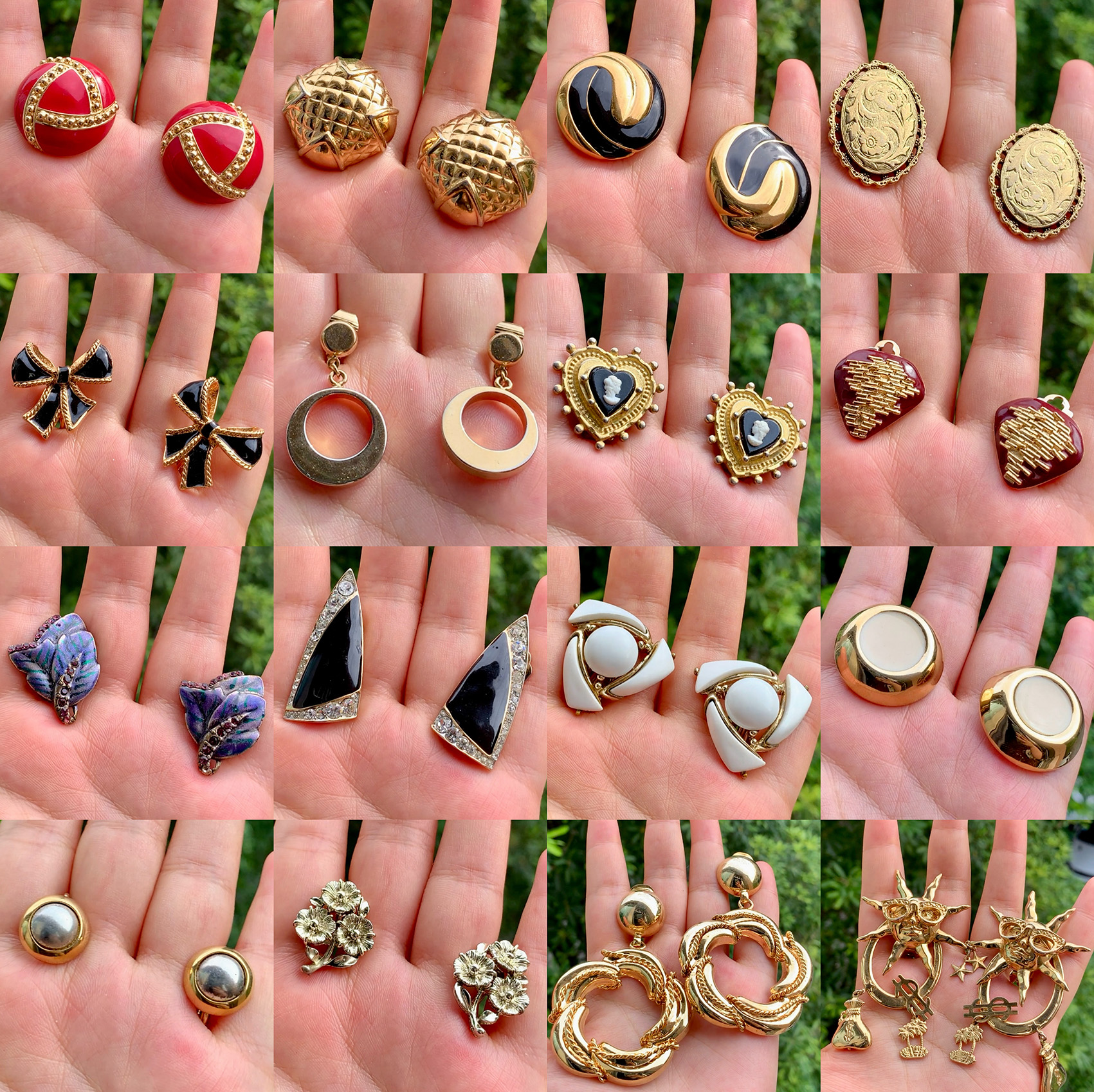 地球脑袋|vintage西洋古董首饰KF.ST.John.KJL.CINER.OREAN耳夹ej