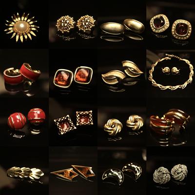 Premier monet TRIFARI皇冠标 PARK LANE CORO琉璃胸针项链耳夹A5