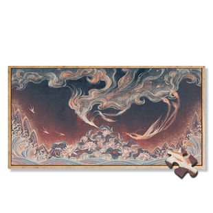 国潮拼图800片古风高难度成人1000片中国风裱框平面木制玩具潮玩