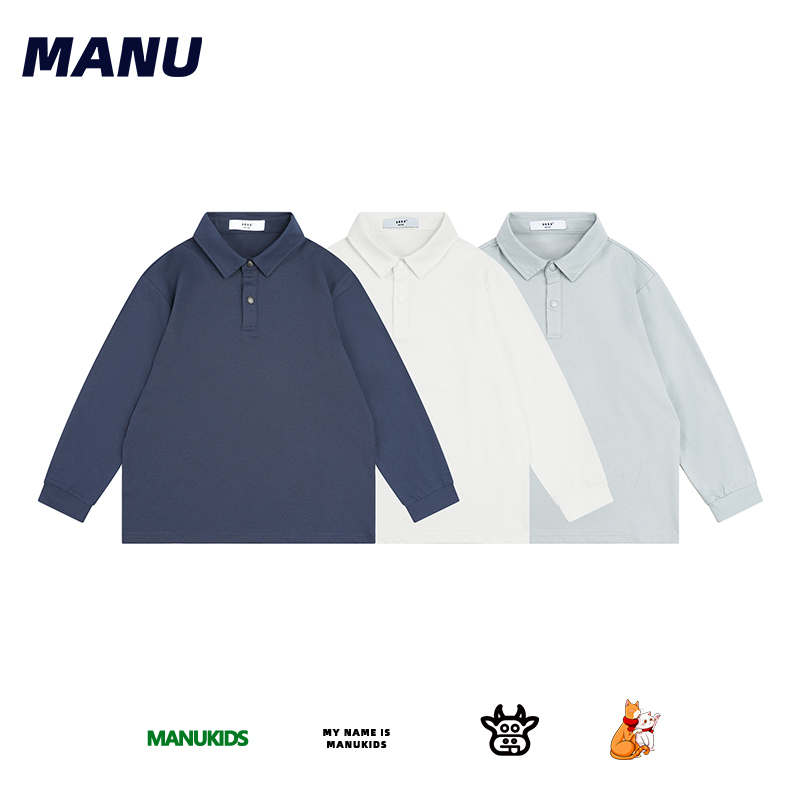 凉感速干简约POLO衫儿童长袖T恤
