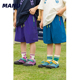MANUKIDS童装 中大童休闲短裤 男童25夏季 速干纯色简约日系五分裤